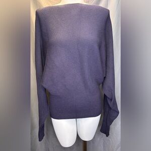 GABERLY Boat Neck Batwing Sleeves
Dolman Knitted Pullover Sweater Color Blue